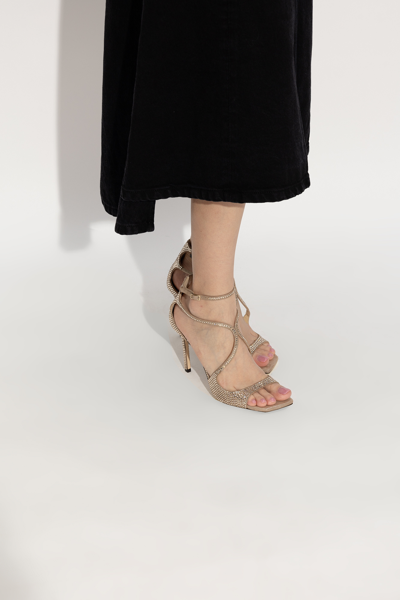 サンダル・ミュール JIMMY CHOO 'Alexia' sandals Beige Alexia 70 | Gold Woven Lurex Sandals | JIMMY CHOO